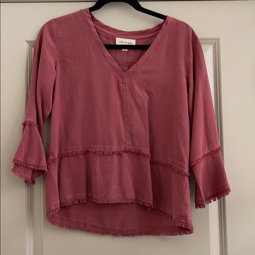 Red Fringe Blouse